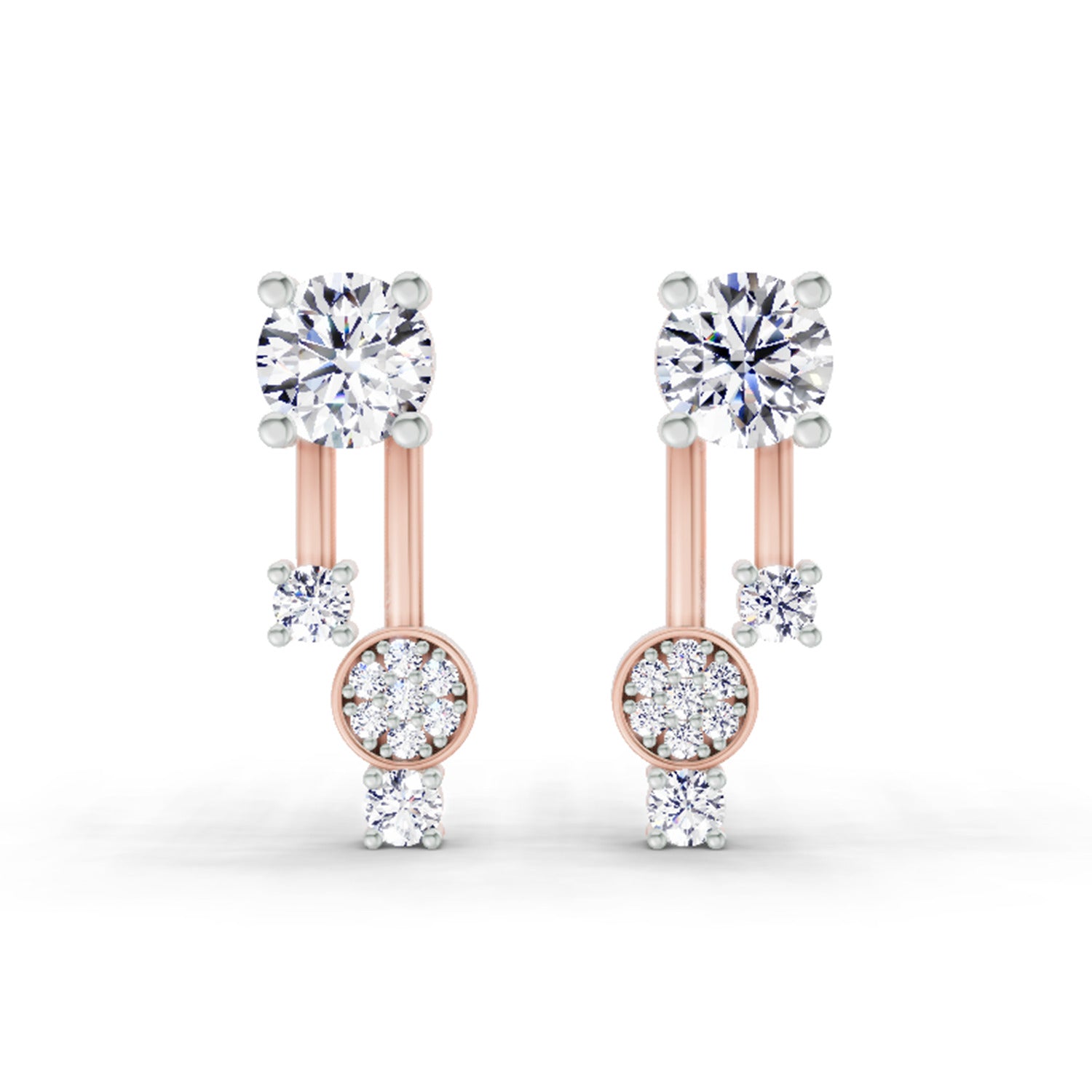 0.61 Ct Diamond Drop Earrings 14K - Rose Gold