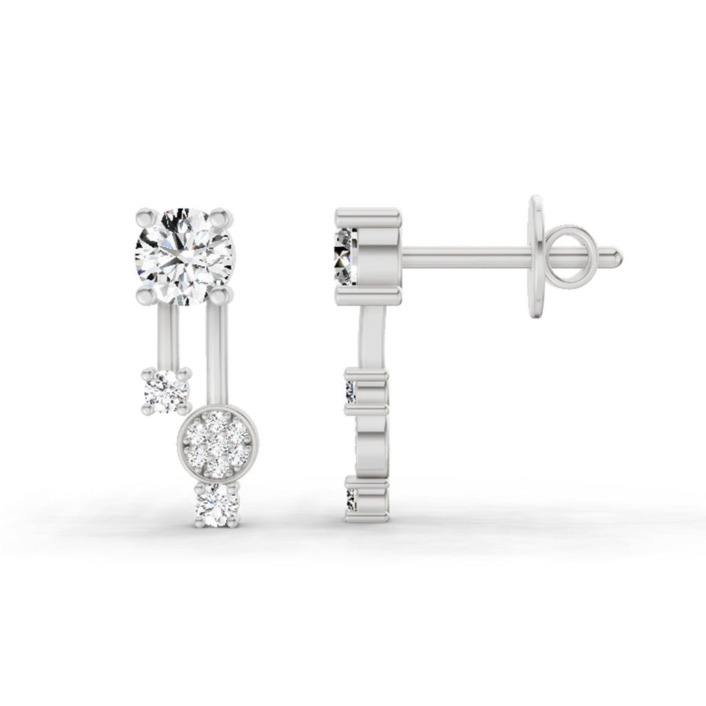0.61 Ct Diamond Drop Earrings 14K - White Gold