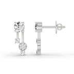 0.61 Ct Diamond Drop Earrings 14K - White Gold