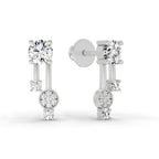 0.61 Ct Diamond Drop Earrings 14K - White Gold