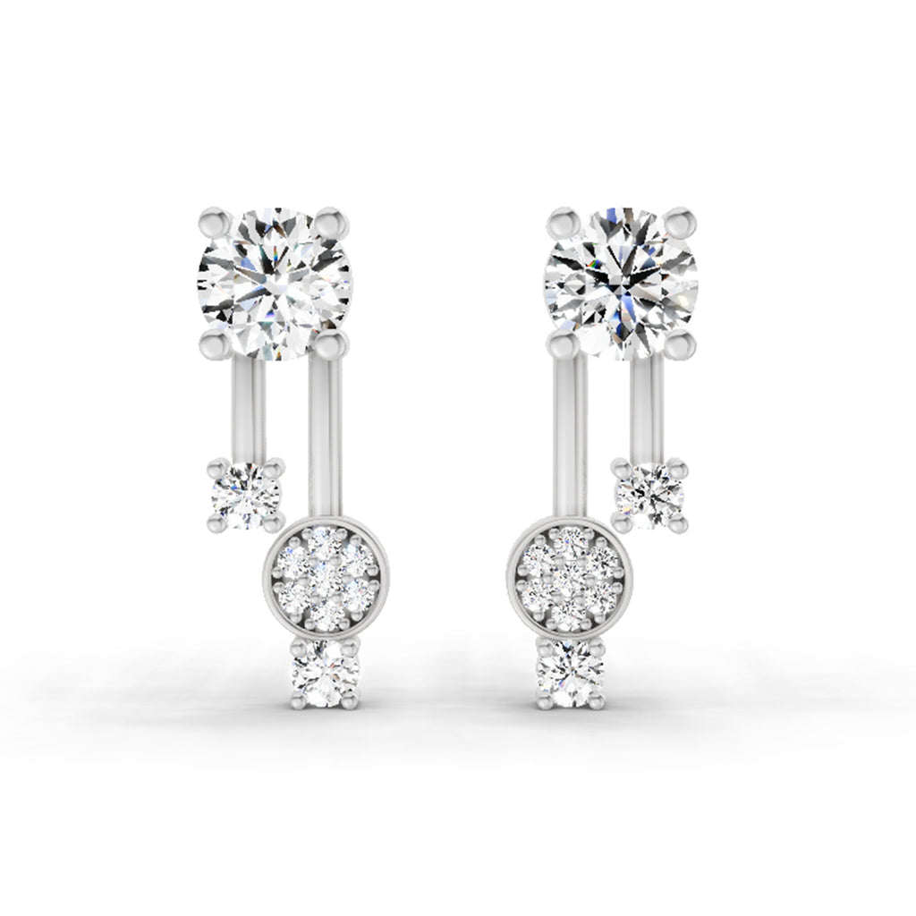 0.61 Ct Diamond Drop Earrings 14K - White Gold