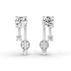 0.61 Ct Diamond Drop Earrings 14K - White Gold