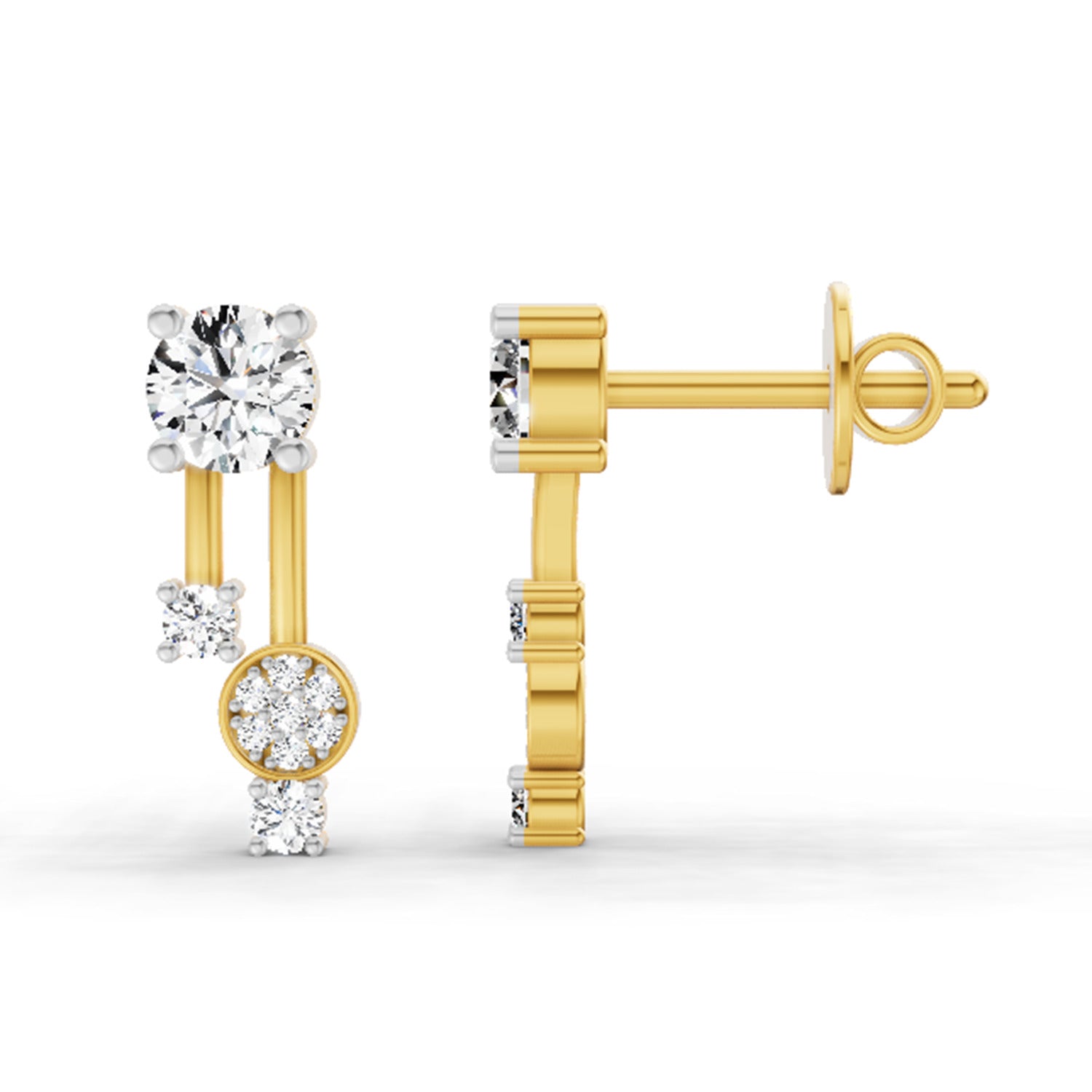 0.61 Ct Diamond Drop Earrings 14K