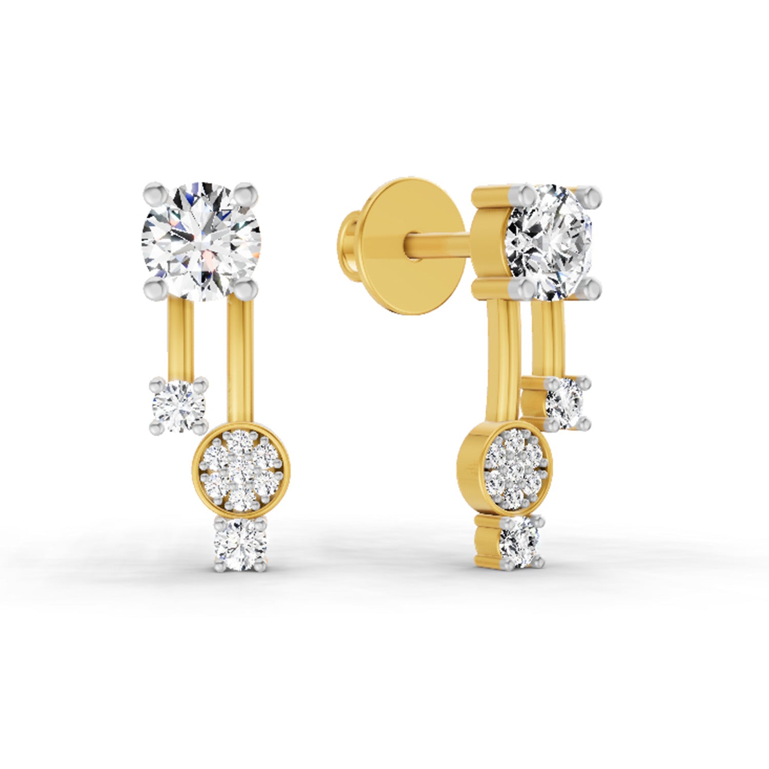 0.61 Ct Diamond Drop Earrings 14K