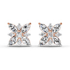 0.66 Carat Marquise Shape Cluster Diamond Earrings 14K - Rose Gold