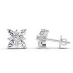 0.66 Carat Marquise Shape Cluster Diamond Earrings 14K - White Gold