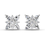 0.66 Carat Marquise Shape Cluster Diamond Earrings 14K - White Gold