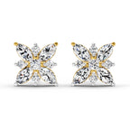 0.66 Carat Marquise Shape Cluster Diamond Earrings 14K