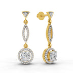 0.89 Carat Dangle Diamond Earrings 14K