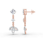 1.05 Ct Diamond Drop Earrings 14K - Rose Gold