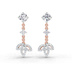 1.05 Ct Diamond Drop Earrings 14K - Rose Gold