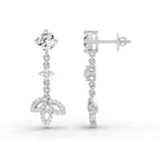 1.05 Ct Diamond Drop Earrings 14K - White Gold
