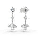1.05 Ct Diamond Drop Earrings 14K - White Gold