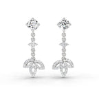 1.05 Ct Diamond Drop Earrings 14K - White Gold