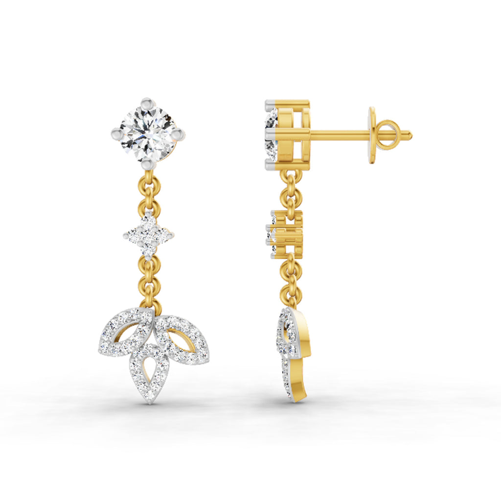 1.05 Ct Diamond Drop Earrings 14K