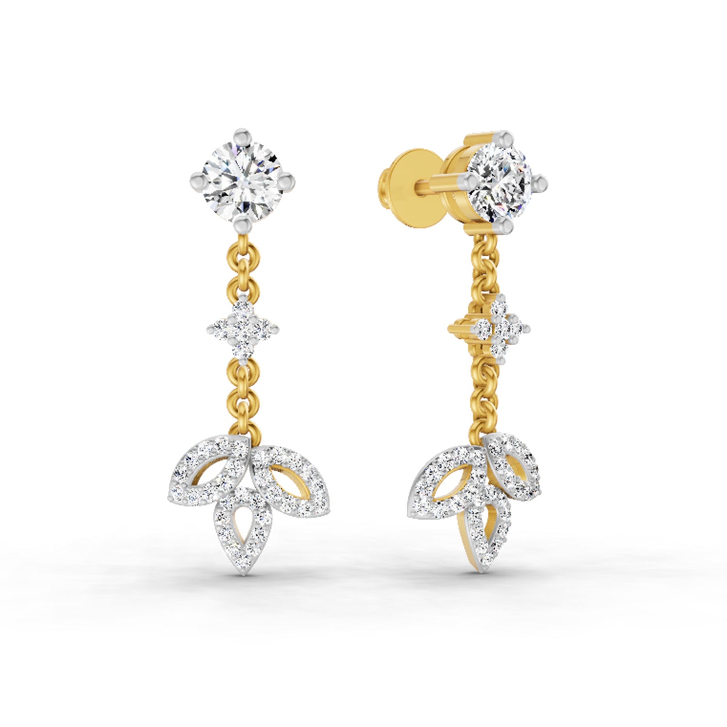 1.05 Ct Diamond Drop Earrings 14K