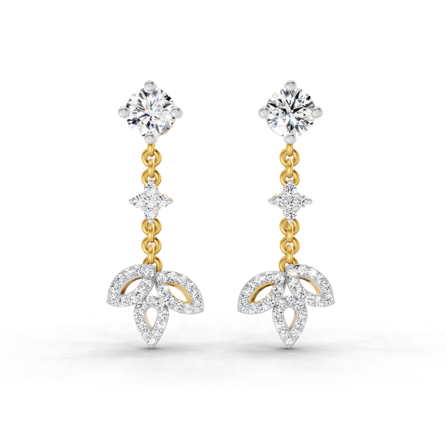 1.05 Ct Diamond Drop Earrings 14K