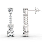 2.5 Carat Pear Shape Dangle Diamond Earrings 14K - White Gold