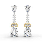 2.5 Carat Pear Shape Dangle Diamond Earrings 14K
