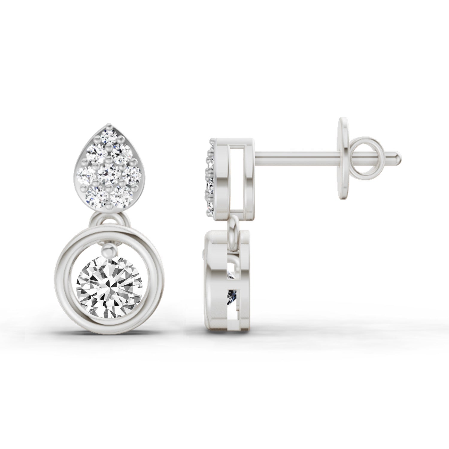 0.65 Ct Earrings 14K - White Gold