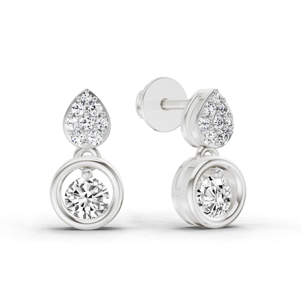 0.65 Ct Earrings 14K - White Gold