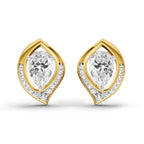 0.81 Carat Pear Halo Stud Earrings 14K
