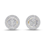 1.74 Carat Marquise Shape Halo Diamond Earrings 14K