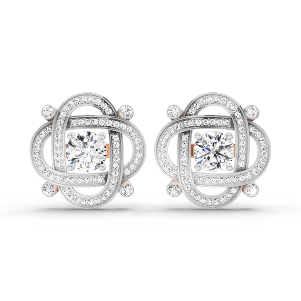1.31 Carat Round Fashion Earrings 14K - Rose Gold