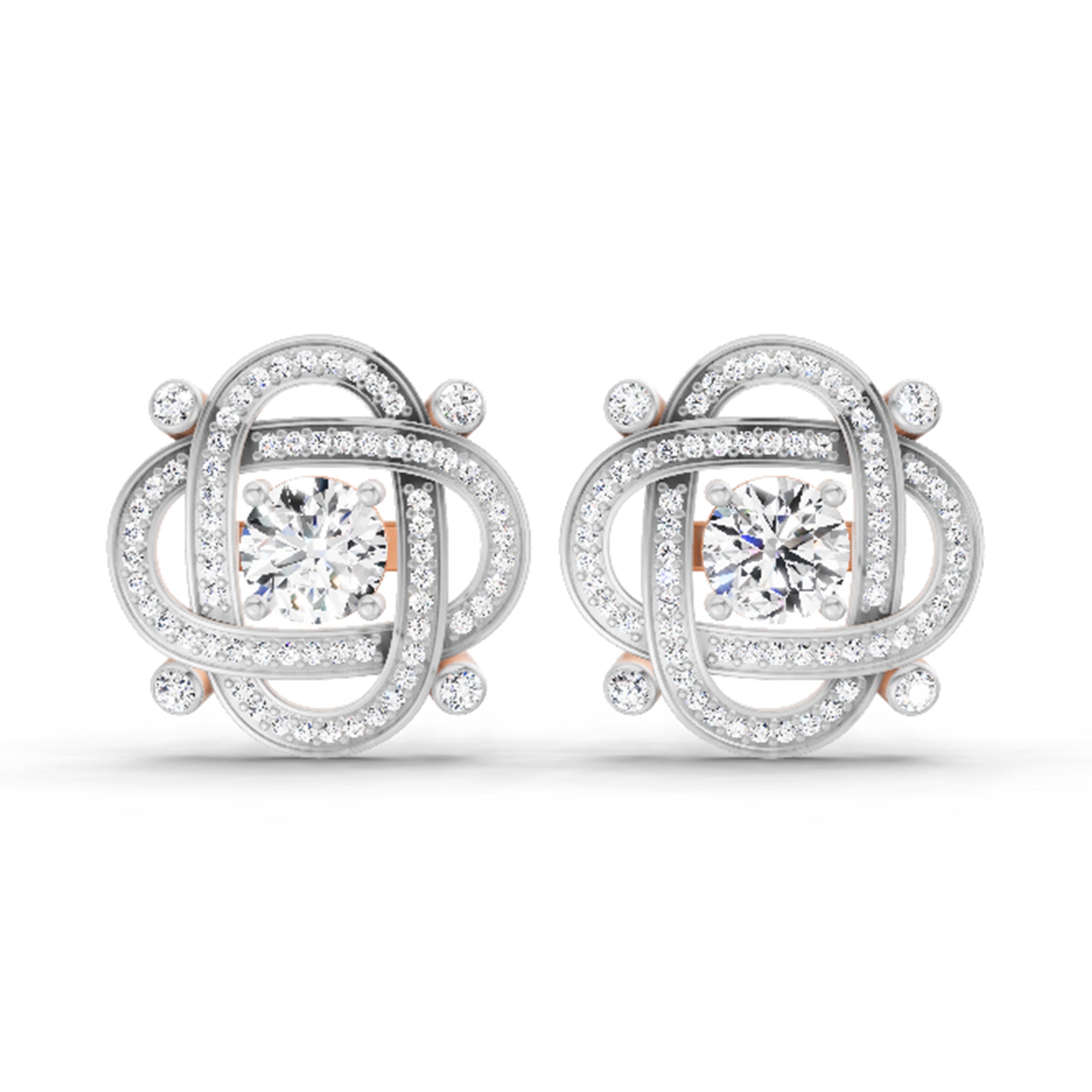 1.31 Carat Round Fashion Earrings 14K - Rose Gold