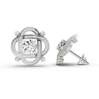 1.31 Carat Round Fashion Earrings 14K - White Gold
