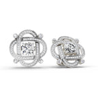 1.31 Carat Round Fashion Earrings 14K - White Gold