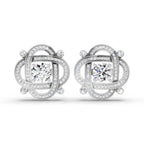 1.31 Carat Round Fashion Earrings 14K - White Gold