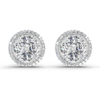 2.05 Carat Oval Shape Cluster Diamond Earrings 14K - White Gold