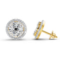 2.05 Carat Oval Shape Cluster Diamond Earrings 14K