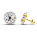 2.05 Carat Oval Shape Cluster Diamond Earrings 14K