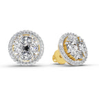 2.05 Carat Oval Shape Cluster Diamond Earrings 14K