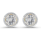 2.05 Carat Oval Shape Cluster Diamond Earrings 14K