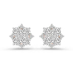 1.23 Carat Round Cluster Earrings 14K - Rose Gold