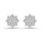 1.23 Carat Round Cluster Earrings 14K