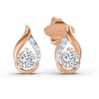 0.74 Carat Round Teardrop Earrings 14K - Rose Gold