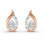 0.74 Carat Round Teardrop Earrings 14K - Rose Gold