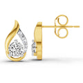 0.74 Carat Round Teardrop Earrings 14K