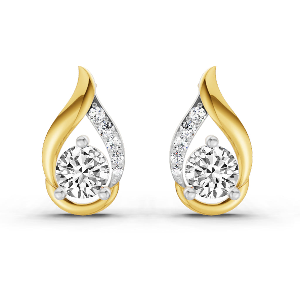 0.74 Carat Round Teardrop Earrings 14K