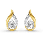 0.74 Carat Round Teardrop Earrings 14K