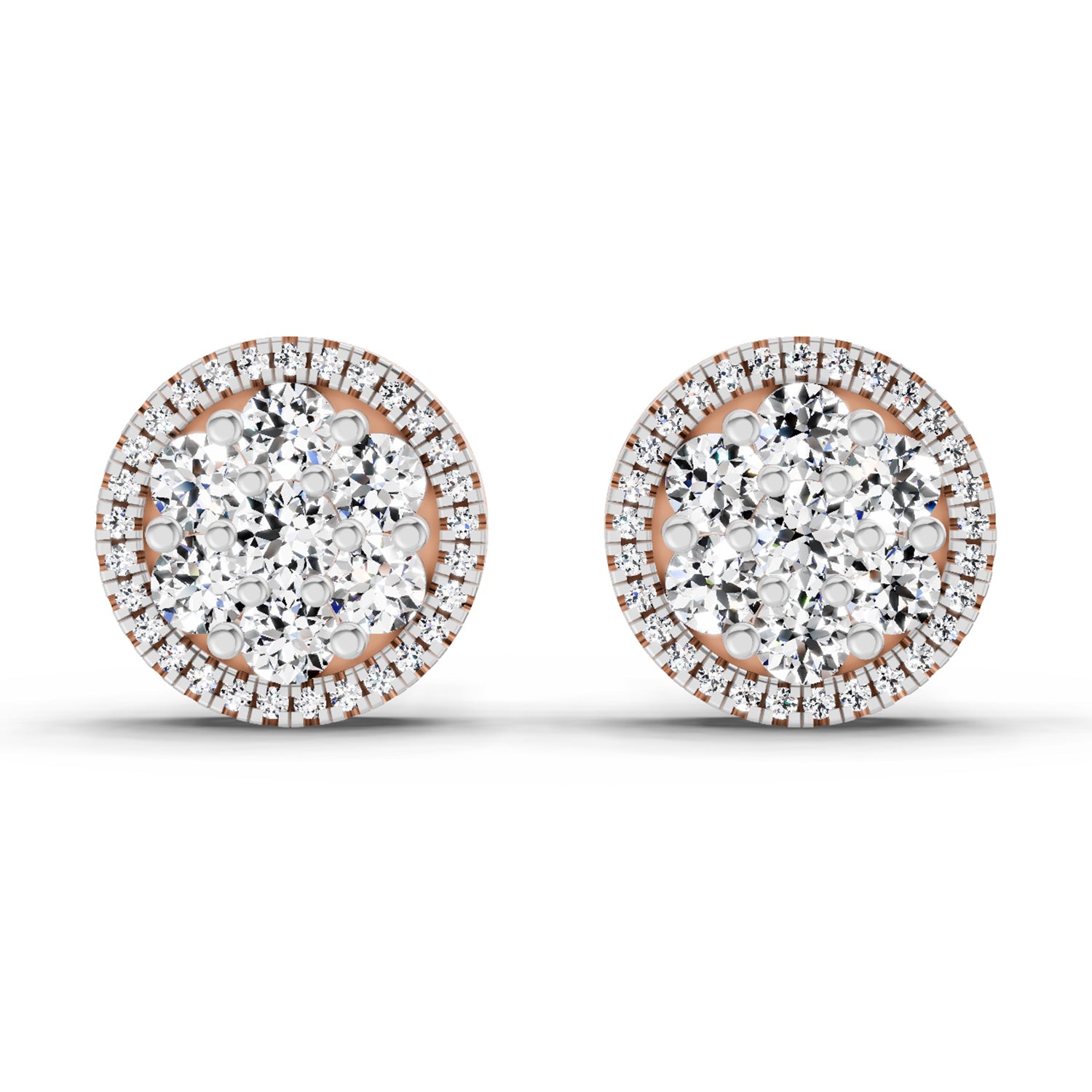 0.3 Carat Solitaire Earrings for Men 14K - Rose Gold