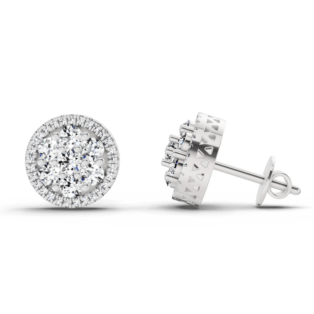 0.3 Carat Solitaire Earrings for Men 14K - White Gold
