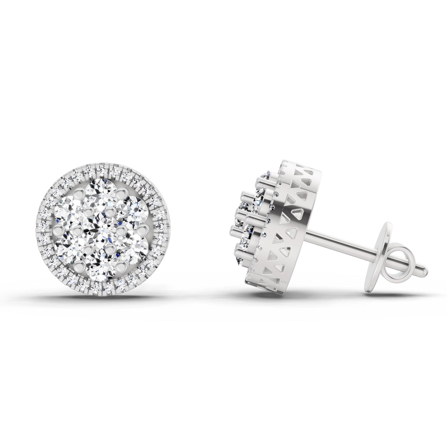 0.3 Carat Solitaire Earrings for Men 14K - White Gold