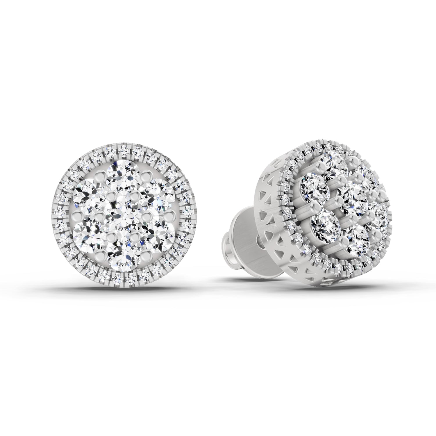 0.3 Carat Solitaire Earrings for Men 14K - White Gold