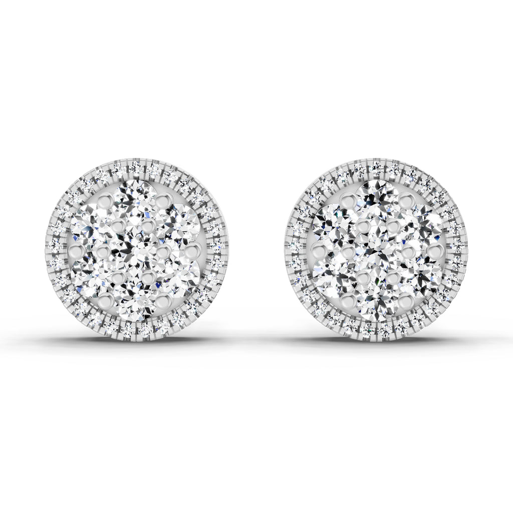 0.3 Carat Solitaire Earrings for Men 14K - White Gold