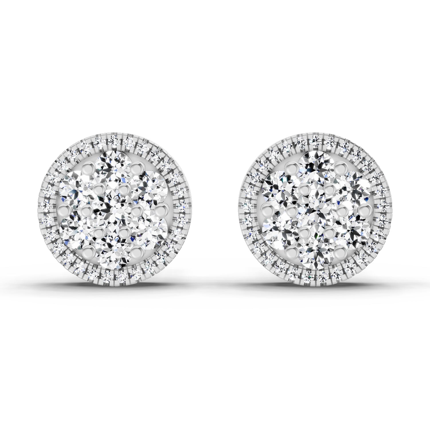 0.3 Carat Solitaire Earrings for Men 14K - White Gold